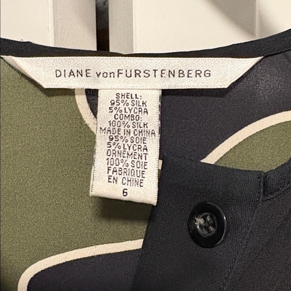 [Diane von Furstenberg] Drop Waist Silk Shift Tunic Midi Floral Dress Women’s 6 - Picture 9 of 9